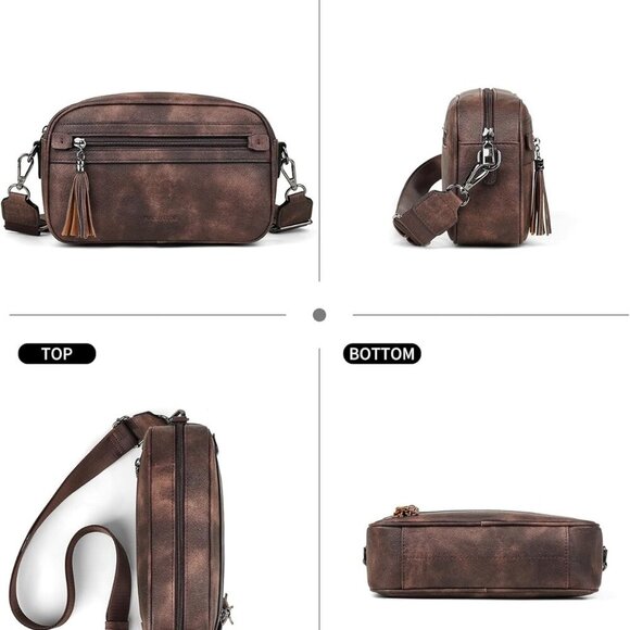 Lightweight Travel Purse for Women - Multi-Pocket Vegan Leather Crossbody Bag - Picture 6 of 8